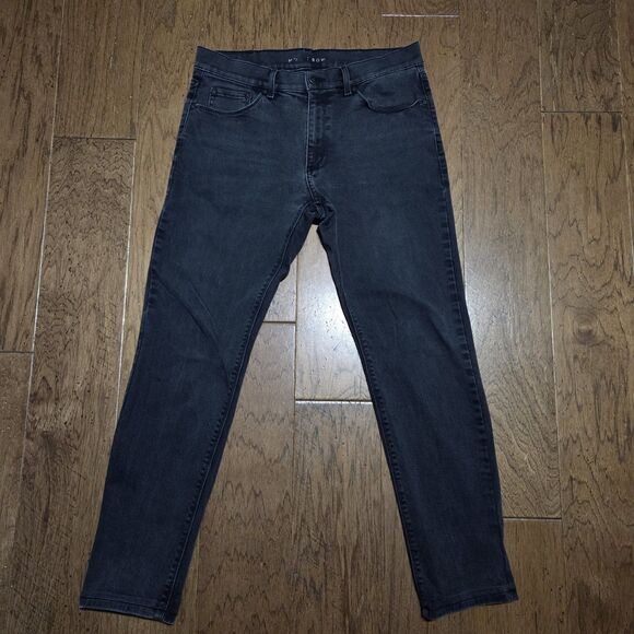 Mott and Bow Jeans Men Size 32x30 Slim Straight Leg Denim Black Stretch